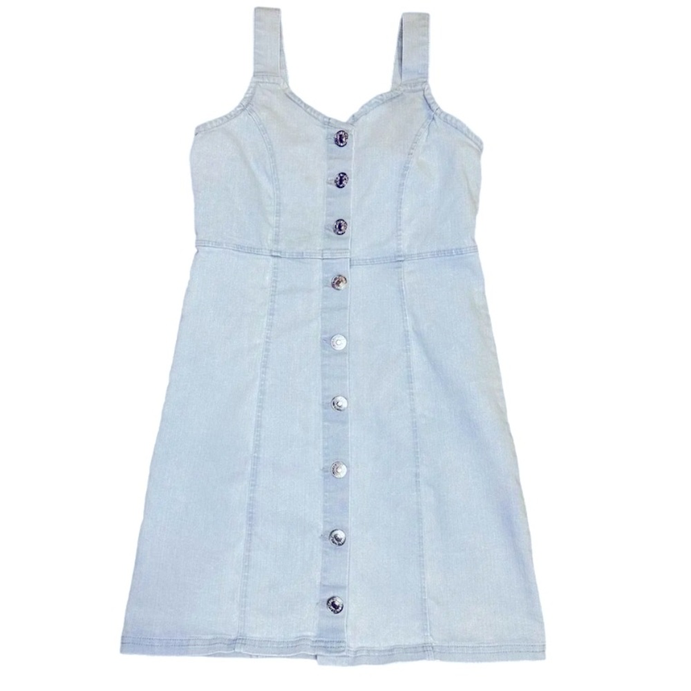 Forever 21 Kids Denim Button-Front Dress, Size 9/10